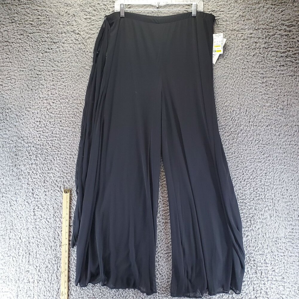 MSK Pants Womens XL Black Wide-Leg Palazzo Lightweight Flowy Design *NWT*